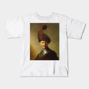 An Old Man in Military Costume by Rembrandt Kids T-Shirt